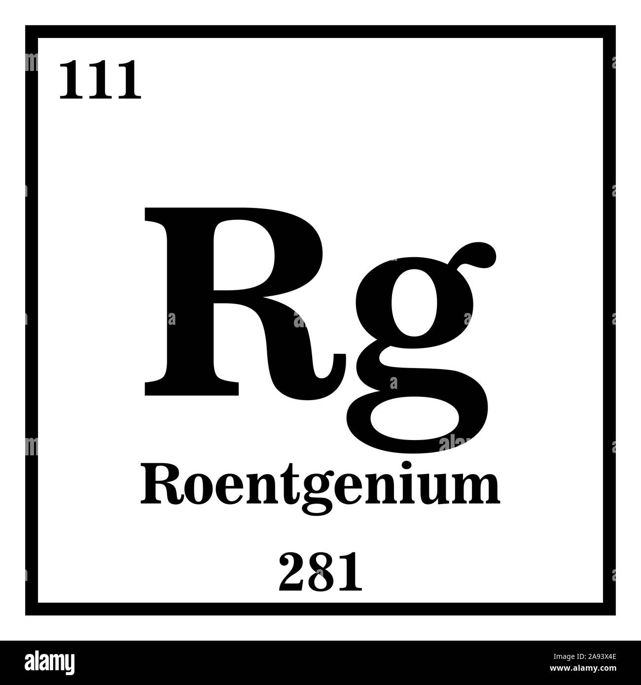 Roentgenium Periodic Table of the Elements Vector illustration eps 10. Stock Vector