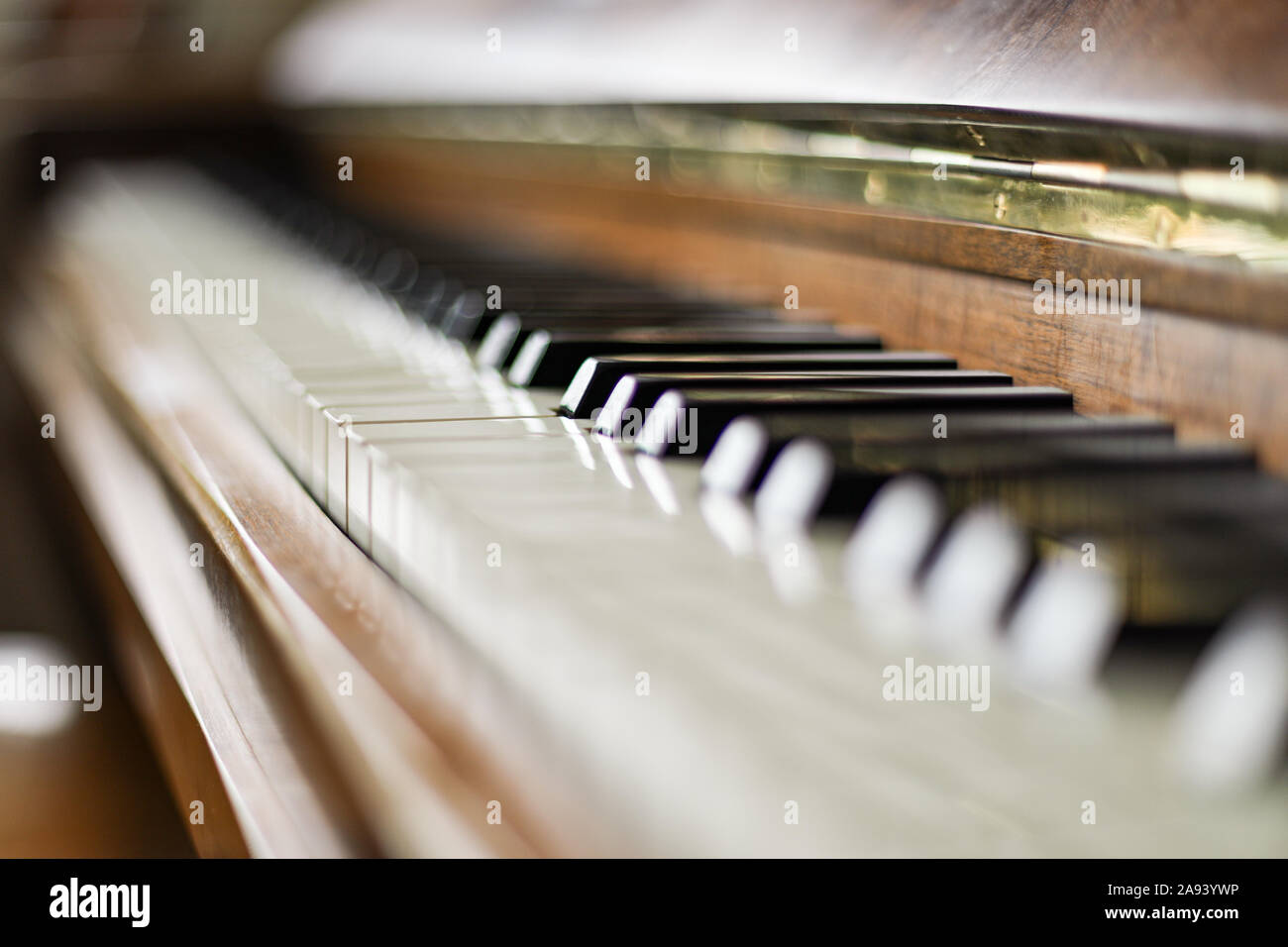 Piano keyboard. Selective focus. Stock Photo