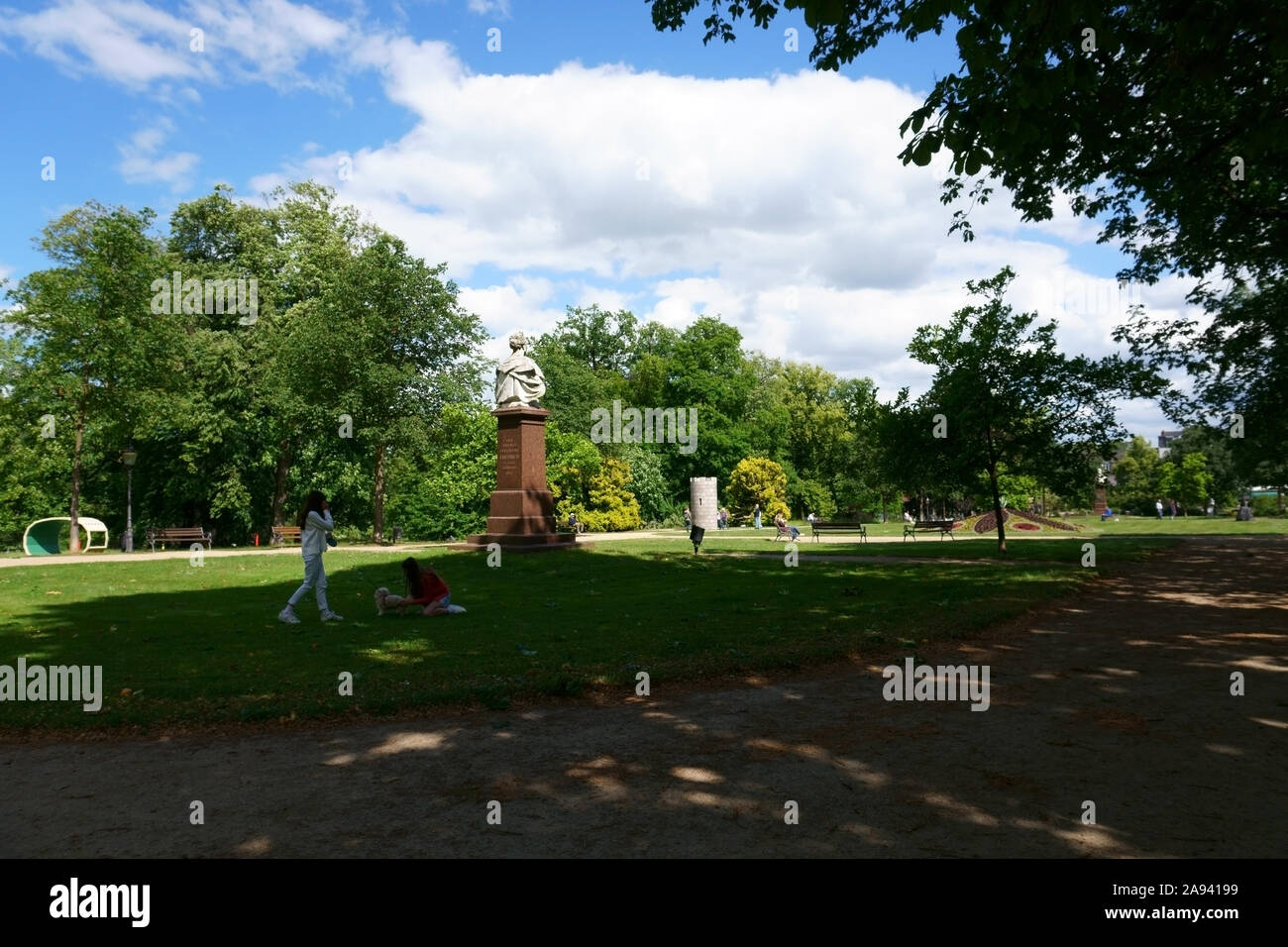 Bad Homburg, Germany - June 09, 2019: The jewelry square with various sculptures of the art exhibition and sculpture biennial Blickachsen on June 09, Stock Photo