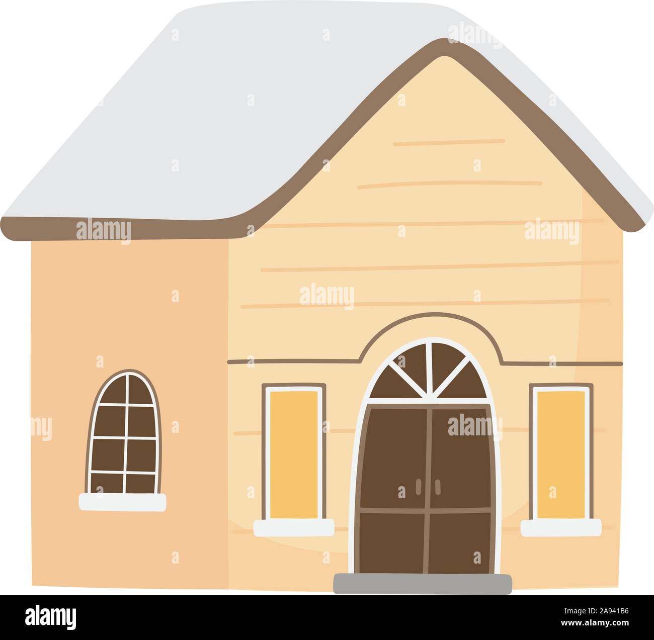 classic house winter snow facade icon vector illustration Stock Vector ...