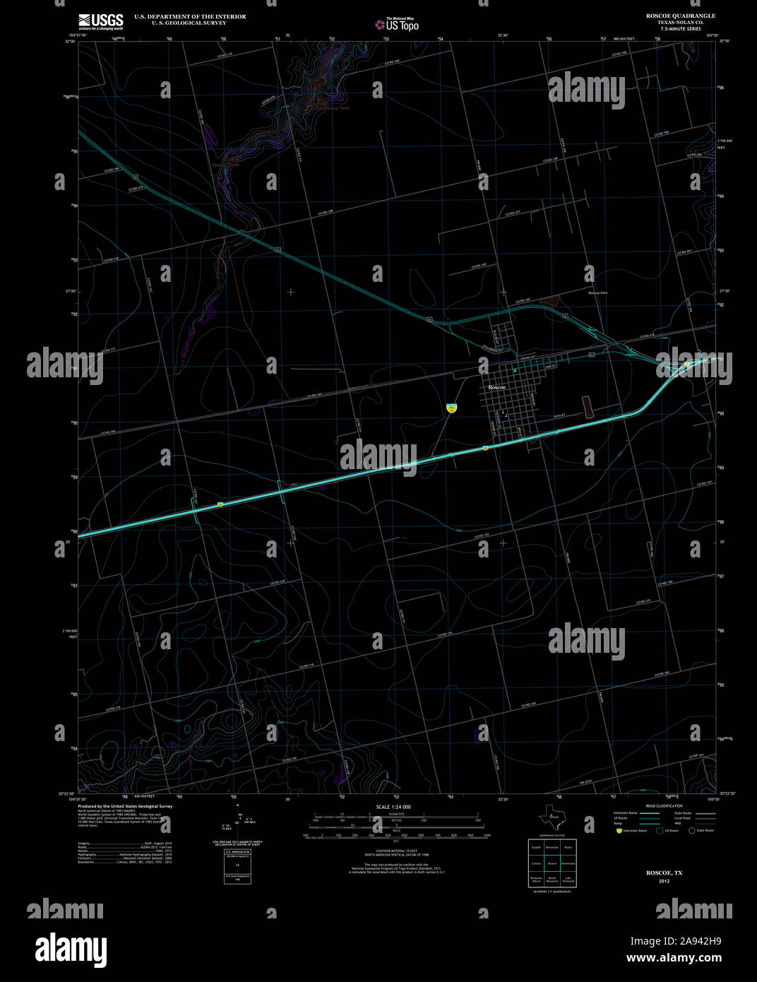 Map of roscoe texas hires stock photography and images Alamy