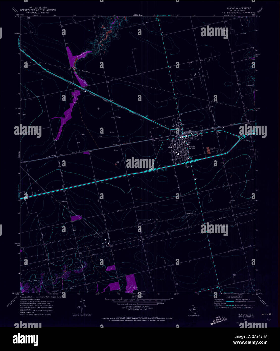 Roscoe texas map hires stock photography and images Alamy