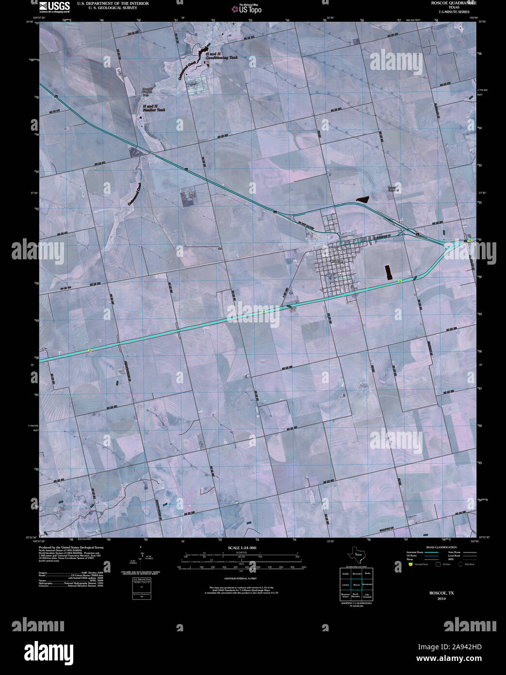 Map of roscoe texas hires stock photography and images Alamy