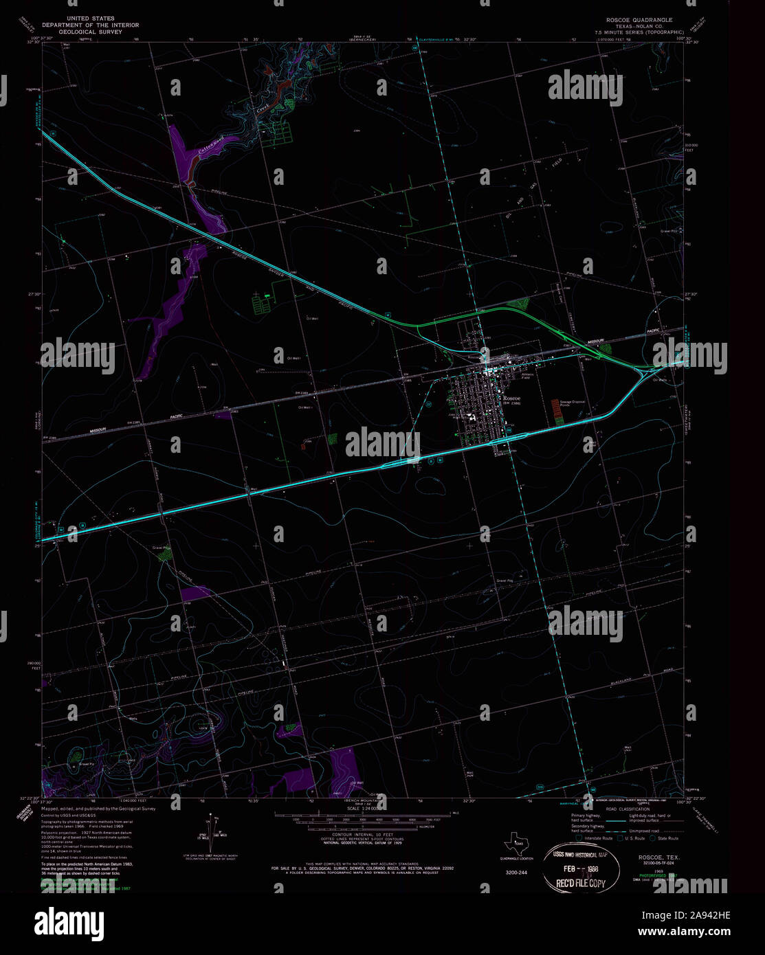 Map of roscoe texas hires stock photography and images Alamy