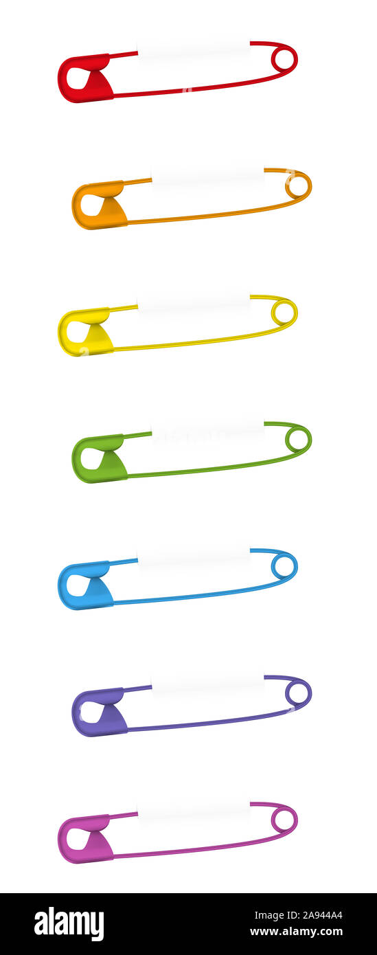 Colored Safety Pins Stock Illustration - Download Image Now