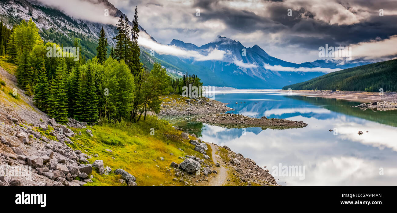 Medicine Lake, Jasper National Park; Alberta, Canada Stock Photo