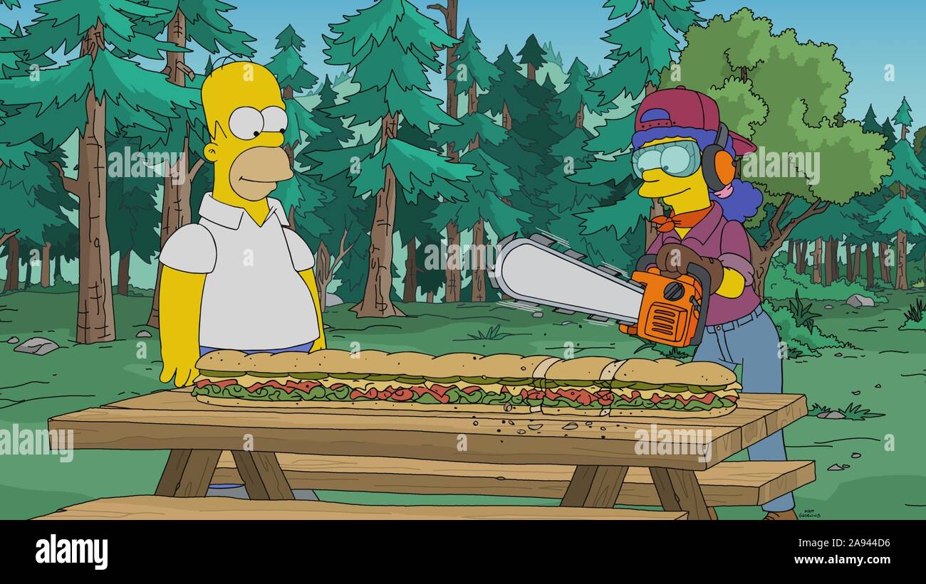 THE SIMPSONS, from left Homer Simpson (voice by Dan Castellanata