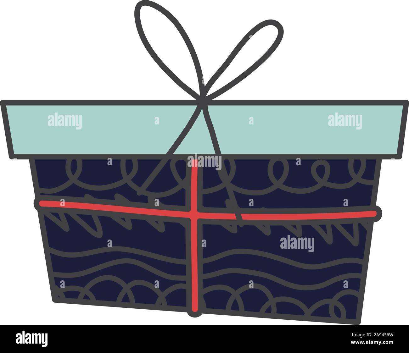 wrapped gift box decoration party icon vector illustration Stock Vector ...