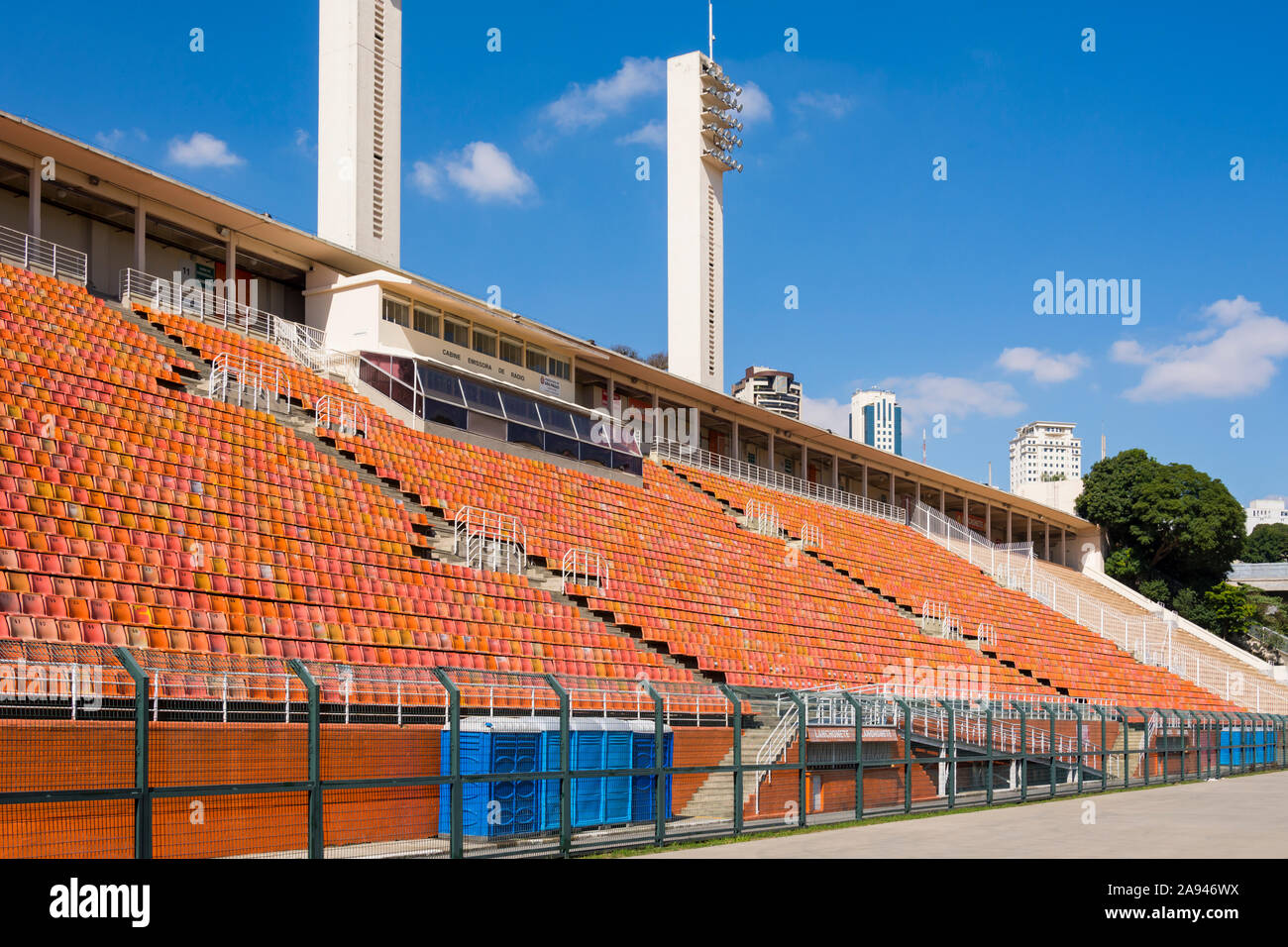 Pacaembu Stadium (Estadio Municipal Paulo Machado de Carvalho). Internal view of Pacaembu Pacaembu Stadium (Estadio Municipal Paulo Machado de Carvalho). Internal view of Pacaembu