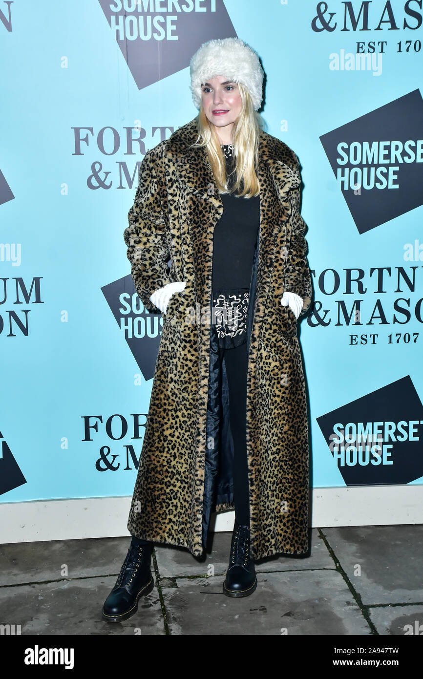 London, UK. 12th Nov, 2019. Joanna Vanderham arrivers Skate at Somerset House with Fortnum & Mason Launch party, London, Somerset House, 12 November 2019, London, UK. Credit: Picture Capital/Alamy Live News Stock Photo
