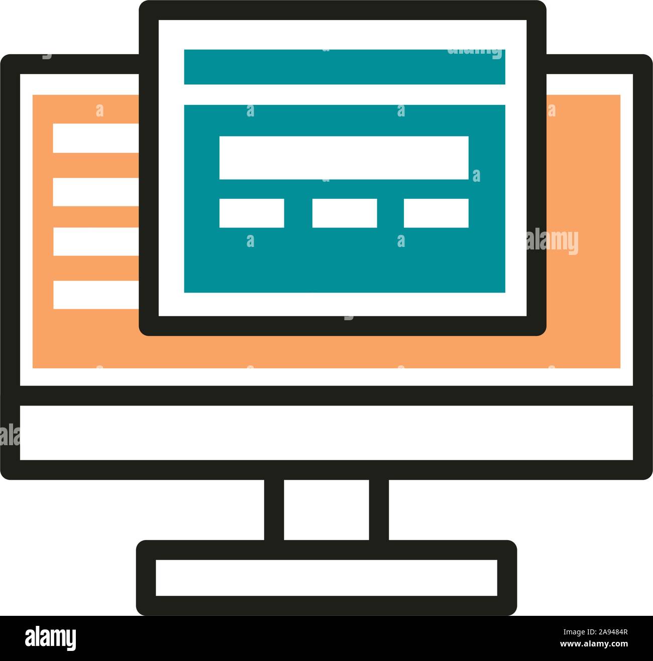 computer homepage web development icon vector illustration line and ...