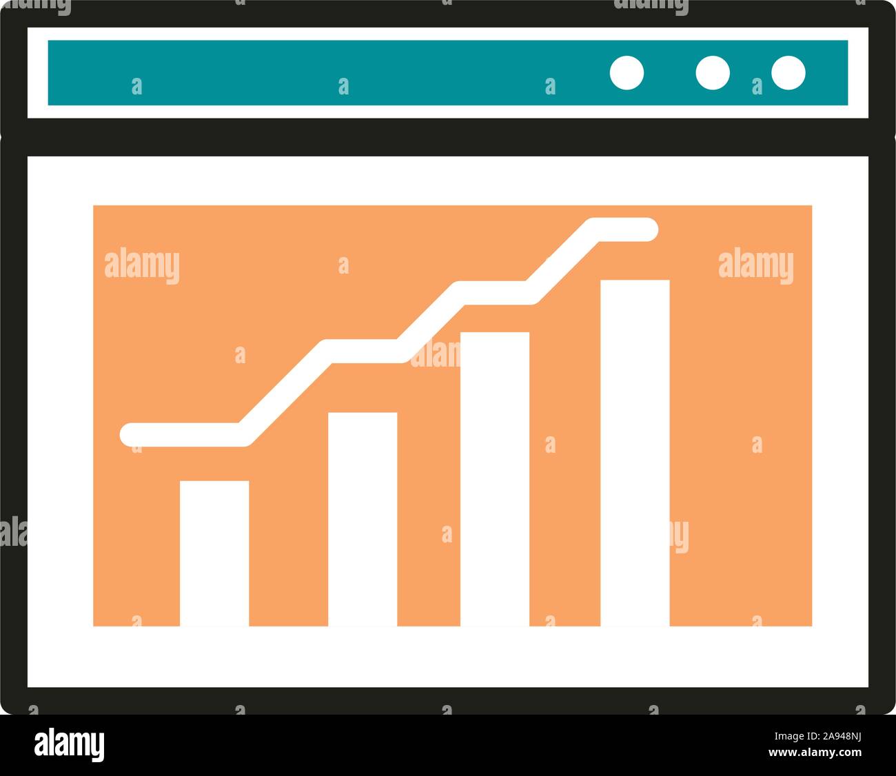 data analysis web development icon vector illustration line and fill Stock Vector
