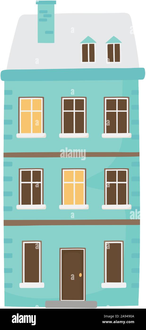 classic house winter snow facade icon vector illustration Stock Vector ...