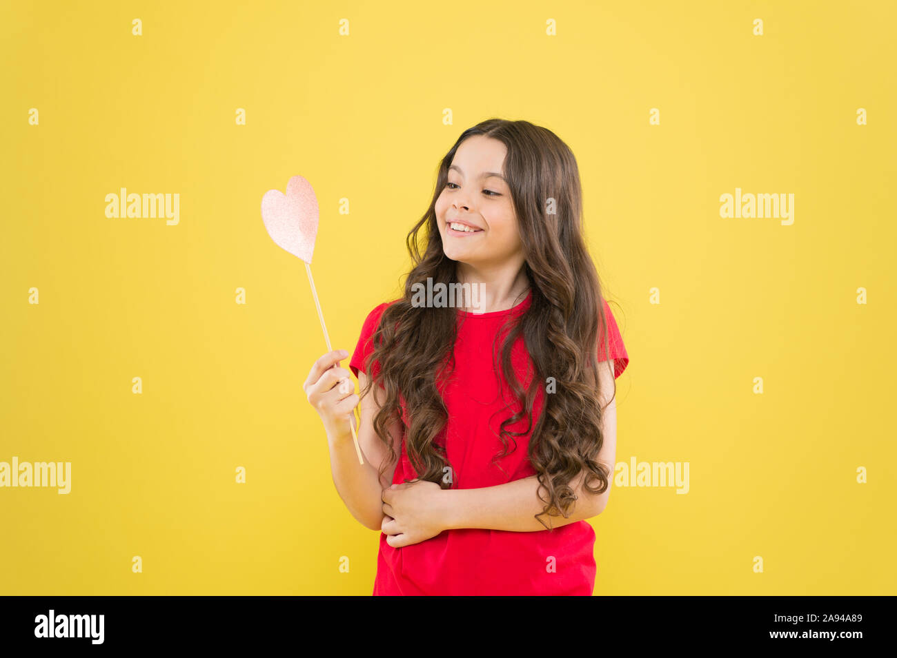 Happy Birthday To You Cheerful Child With Beautiful Long Hair