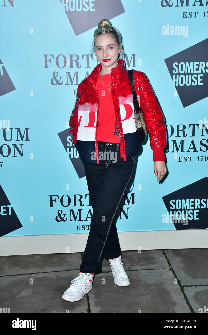 London, UK. 12th Nov, 2019. Dylan Weller arrivers Skate at Somerset House with Fortnum & Mason Launch party, London, Somerset House, 12 November 2019, London, UK. Credit: Picture Capital/Alamy Live News Stock Photo