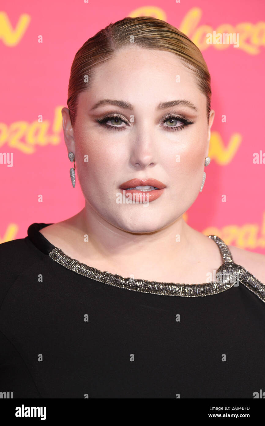 LONDON, UK. November 12, 2019: Hayley Hasselhoff arriving for the ITV Palooza at the Royal Festival Hall, London. Picture: Steve Vas/Featureflash Stock Photo