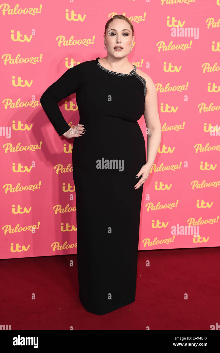 LONDON, UK. November 12, 2019: Hayley Hasselhoff arriving for the ITV Palooza at the Royal Festival Hall, London. Picture: Steve Vas/Featureflash Stock Photo