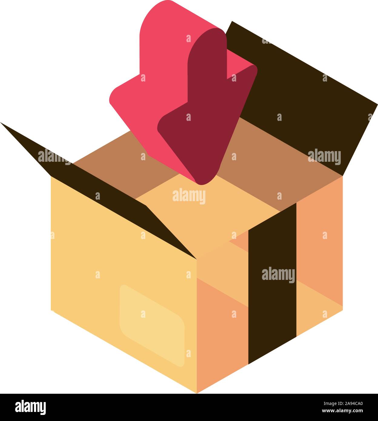 cardboard box order online shopping isometric icon vector illustration ...