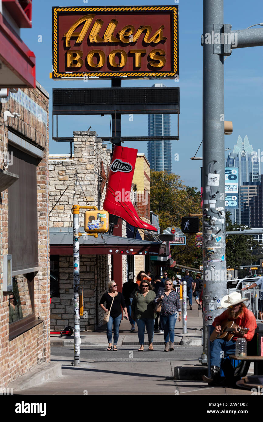 Allen's Boots, South Congress Ave, district, Austin Texas Stock Photo