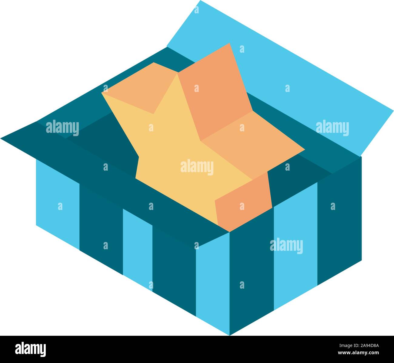 cardboard box star online shopping isometric icon vector illustration ...