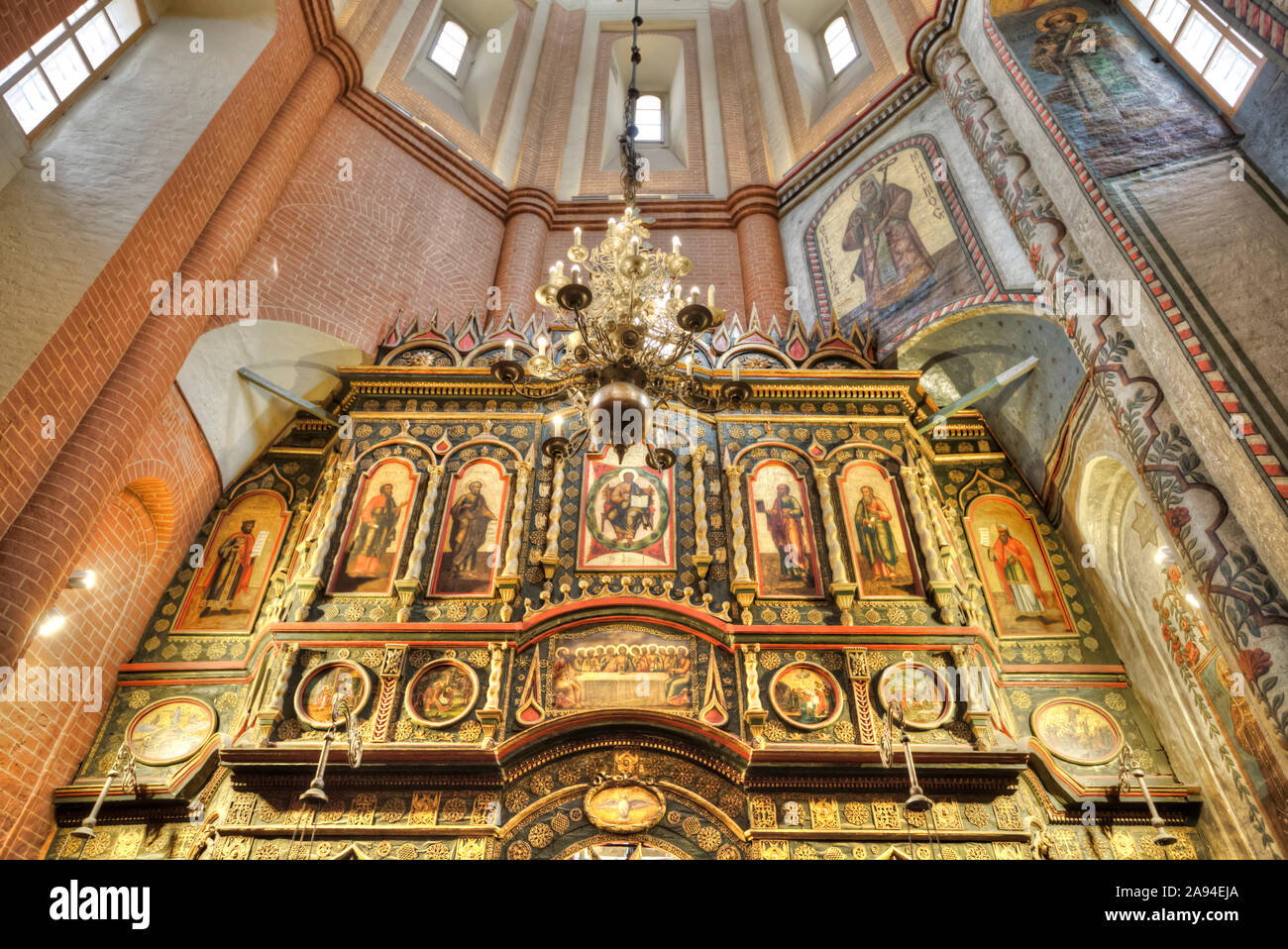 St Basil's Cathedral, interior view of altar; Moscow, Russia Stock Photo