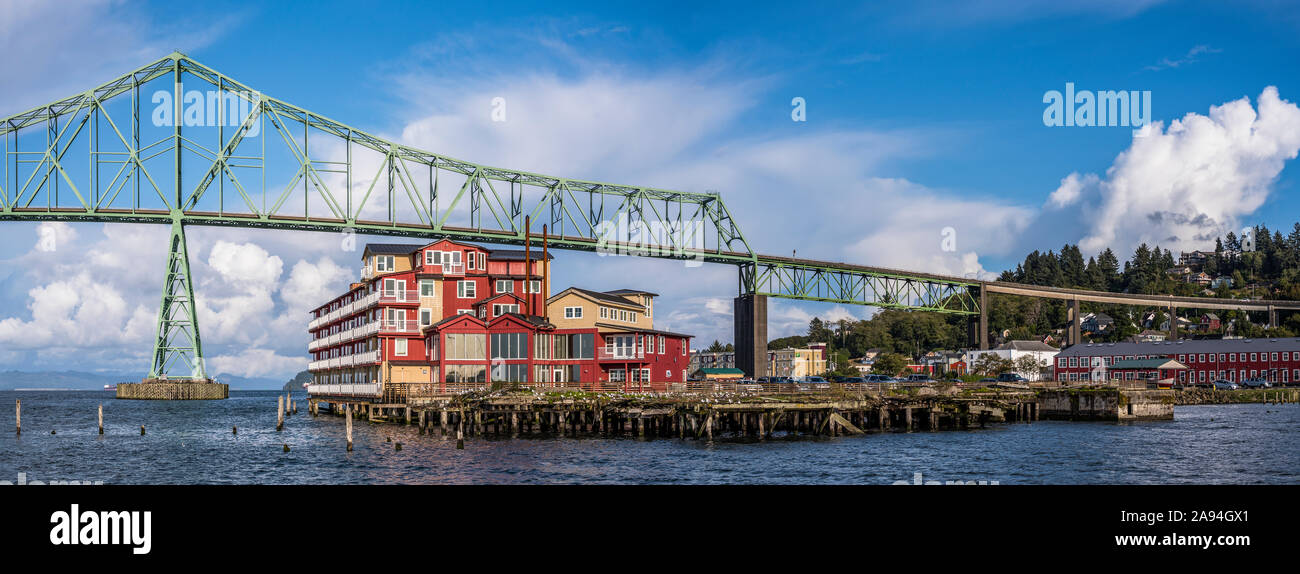 The AstoriaMegler Bridge is prominent along the Astoria riverfront