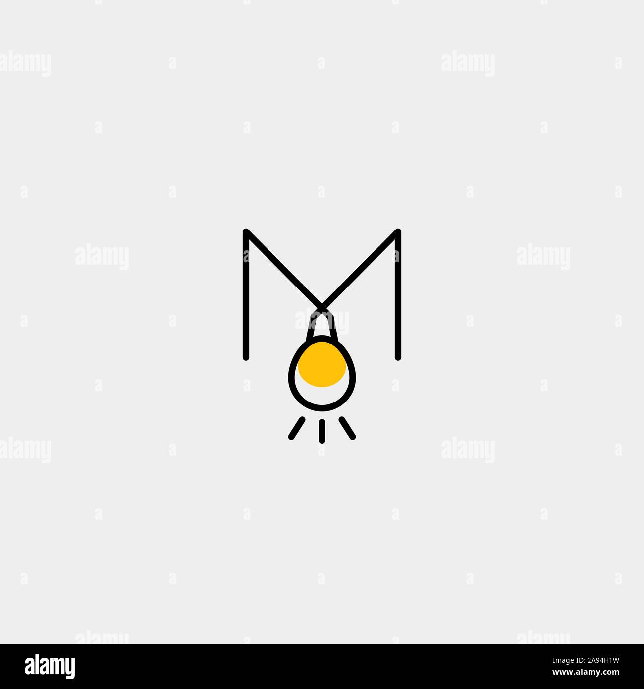 Bulb Idea Letter M Logo Template Vector Stock Vector