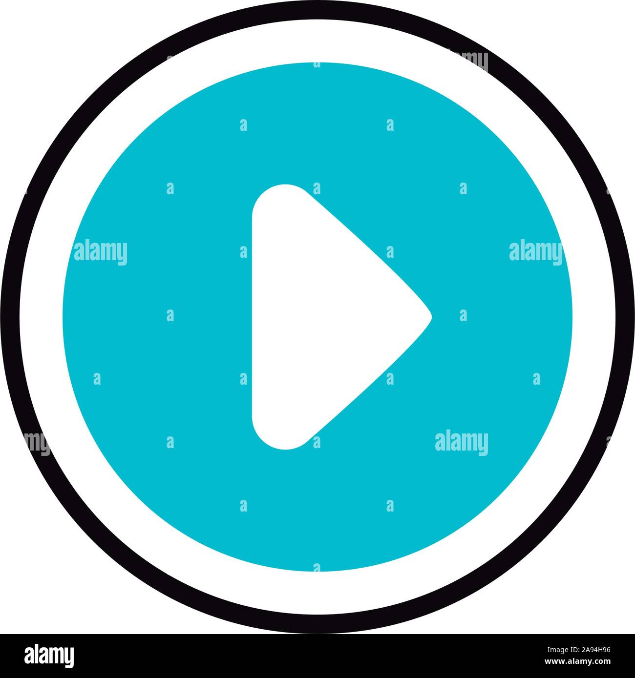 video button social media icon line and fill vector illustration Stock ...