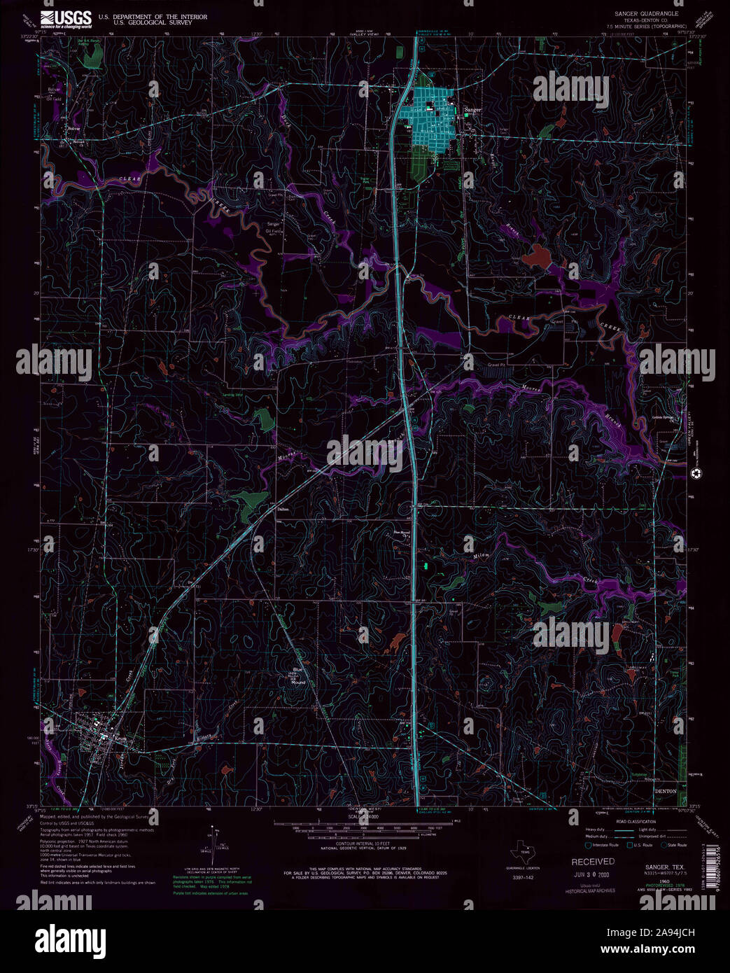 Map of sanger texas hires stock photography and images Alamy