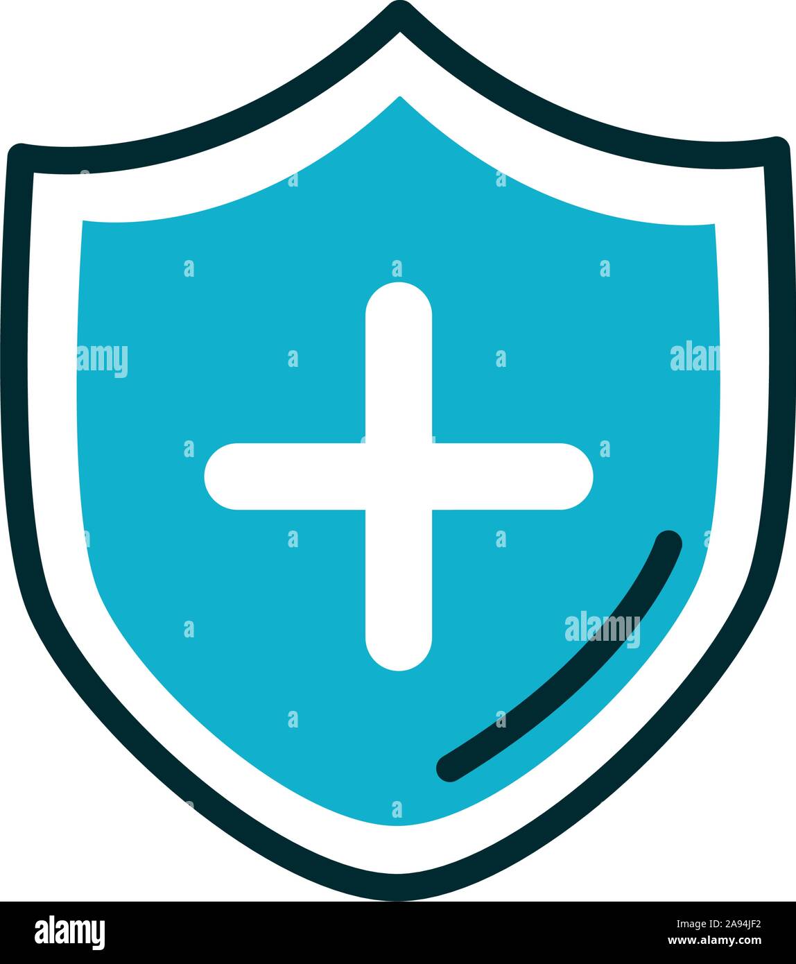 shield cross medical icon line fill vector illustration Stock Vector ...