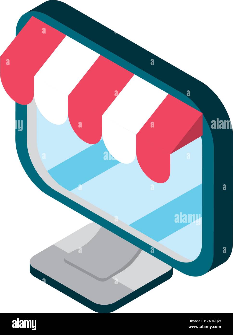 computer online shopping isometric icon vector illustration Stock ...