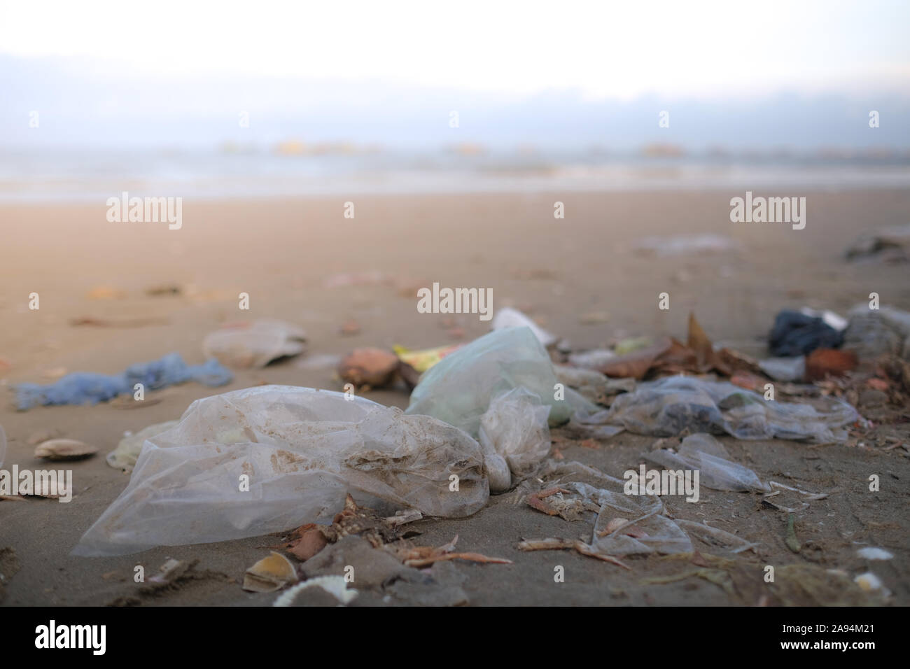Close-up Of Fantasy Mermaid In Deep Ocean Sad Because Water Pollution.  Plastic Trash And Bottles Pollution In Ocean. Ecocatastrophe, Garbage And  Plastic Recycling Concept. Stock Photo, Picture and Royalty Free Image.  Image