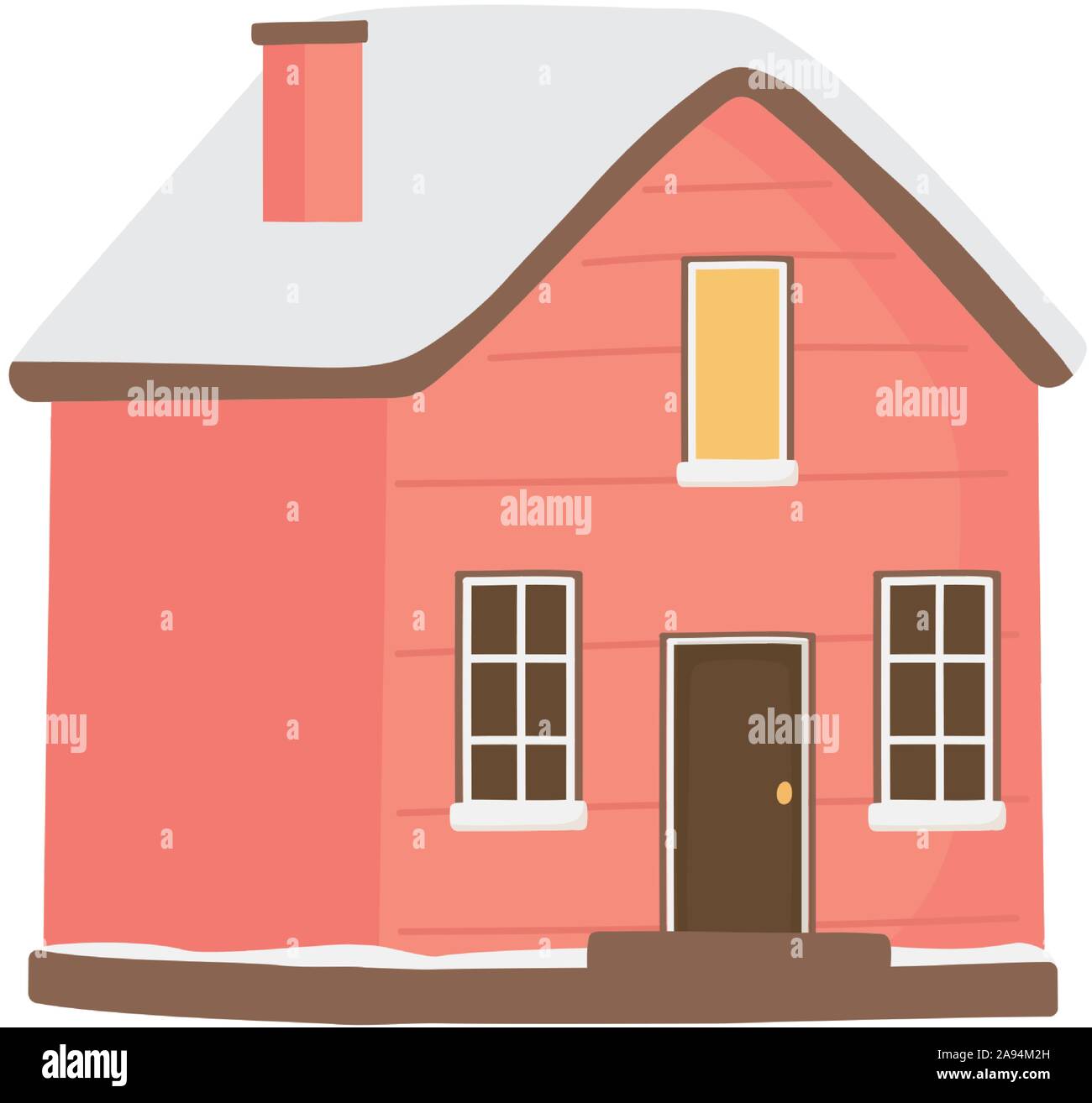 classic house winter snow facade icon vector illustration Stock Vector ...
