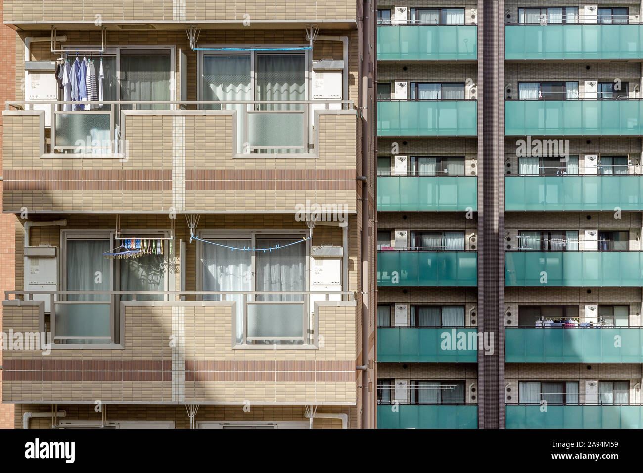 Modern apartment buildings in Center Minami, Kanagawa, Japan Stock