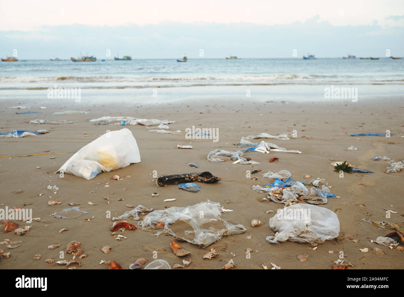 plastic bag beach