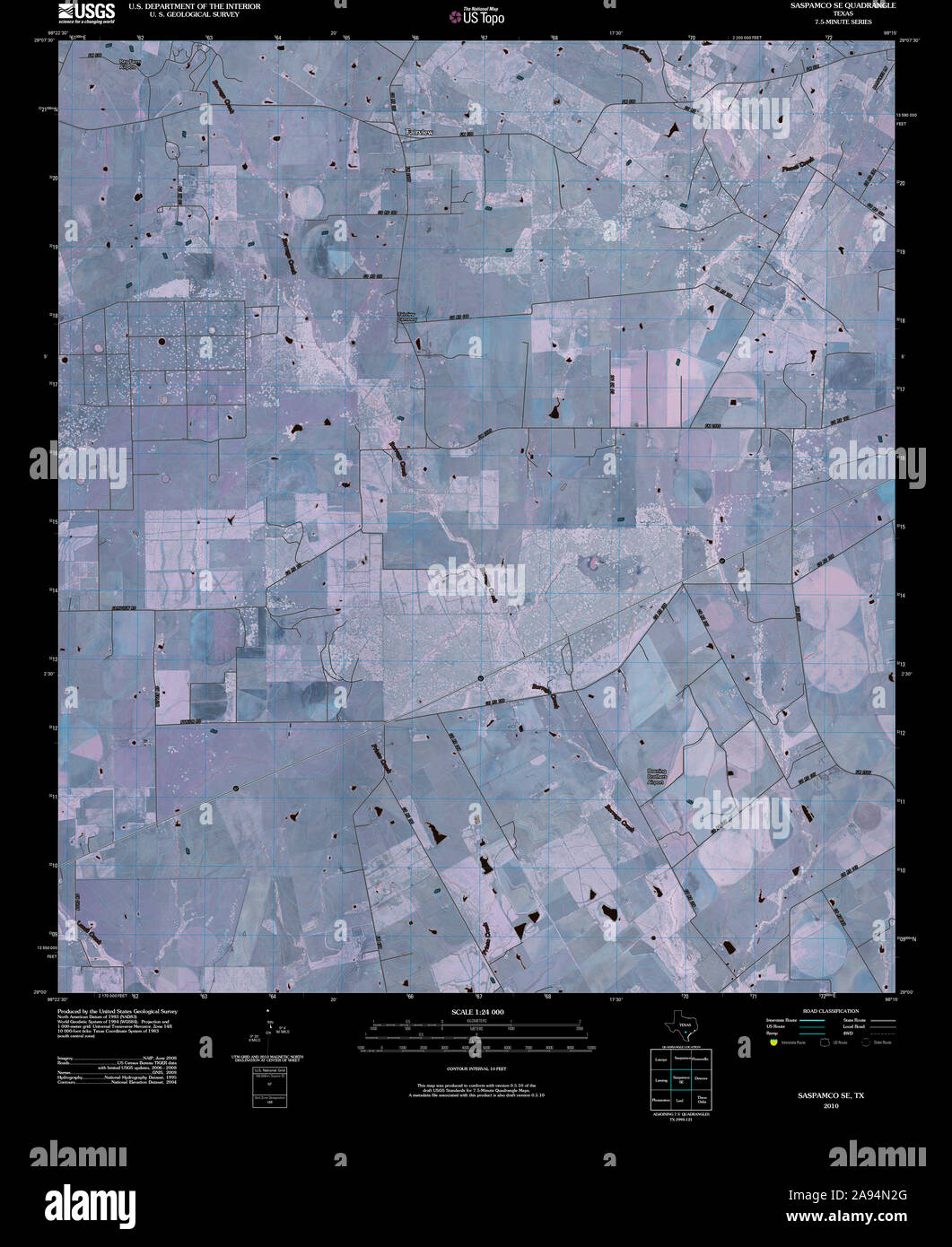 USGS TOPO Map Texas TX Saspamco SE 20100517 TM Inverted Restoration