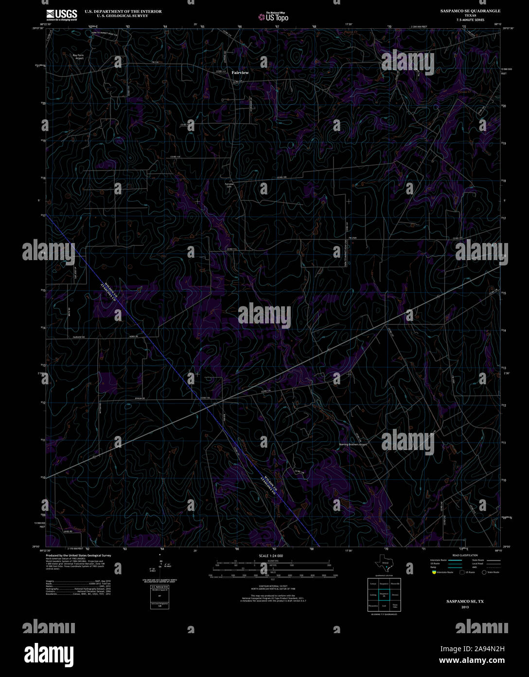 USGS TOPO Map Texas TX Saspamco SE 20130221 TM Inverted Restoration
