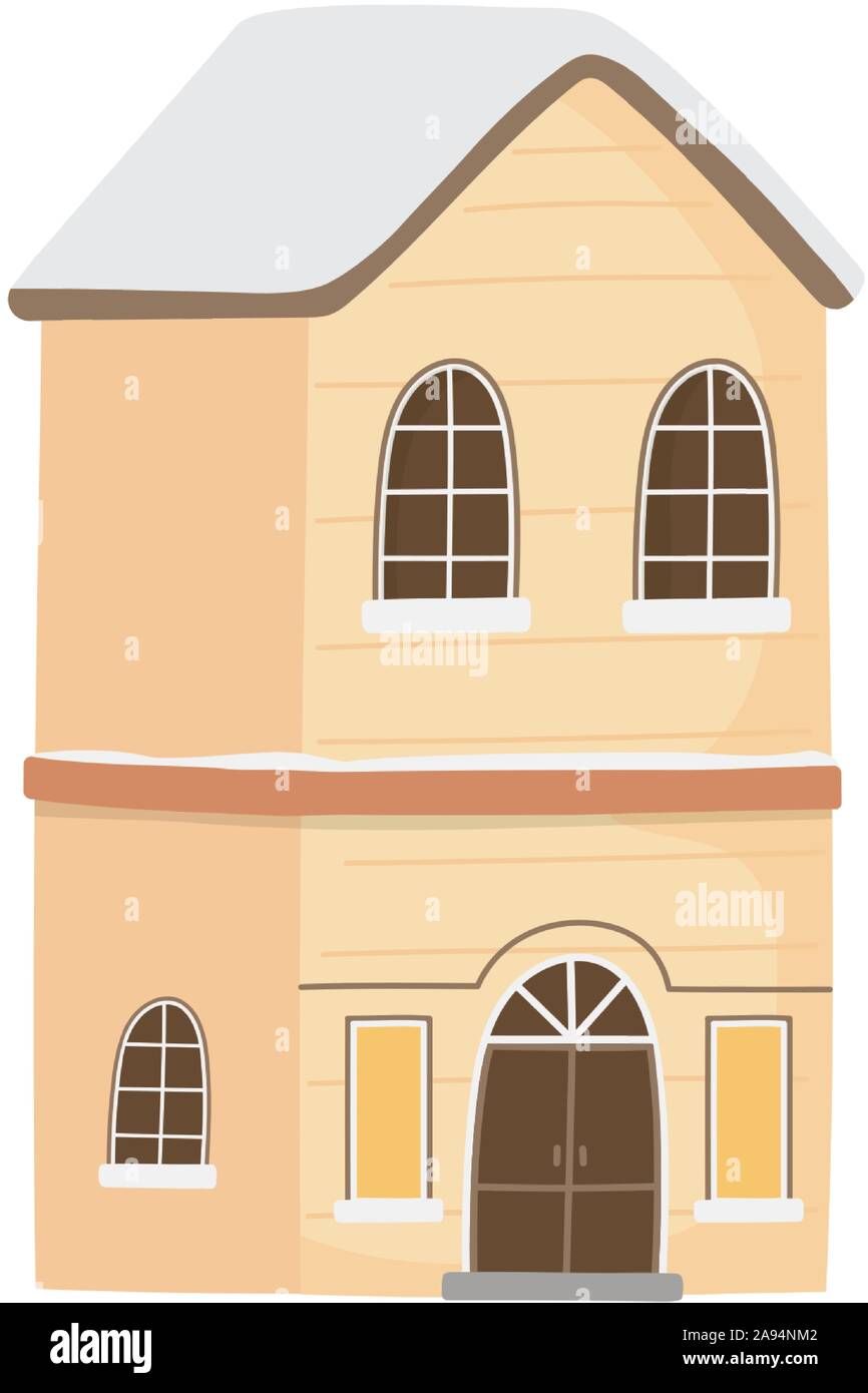classic house winter snow facade icon vector illustration Stock Vector ...