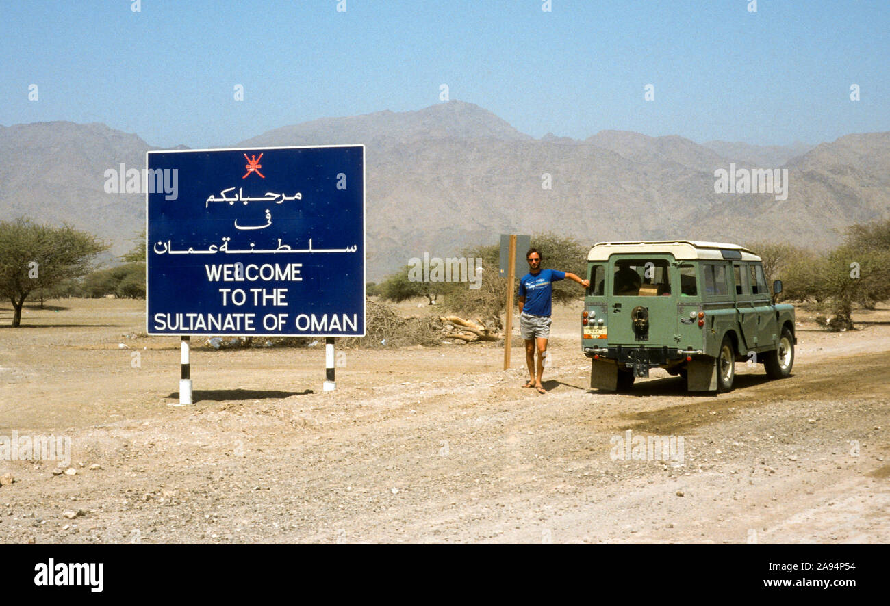Border between Oman and the United Arab Emirates outside Dibba on the