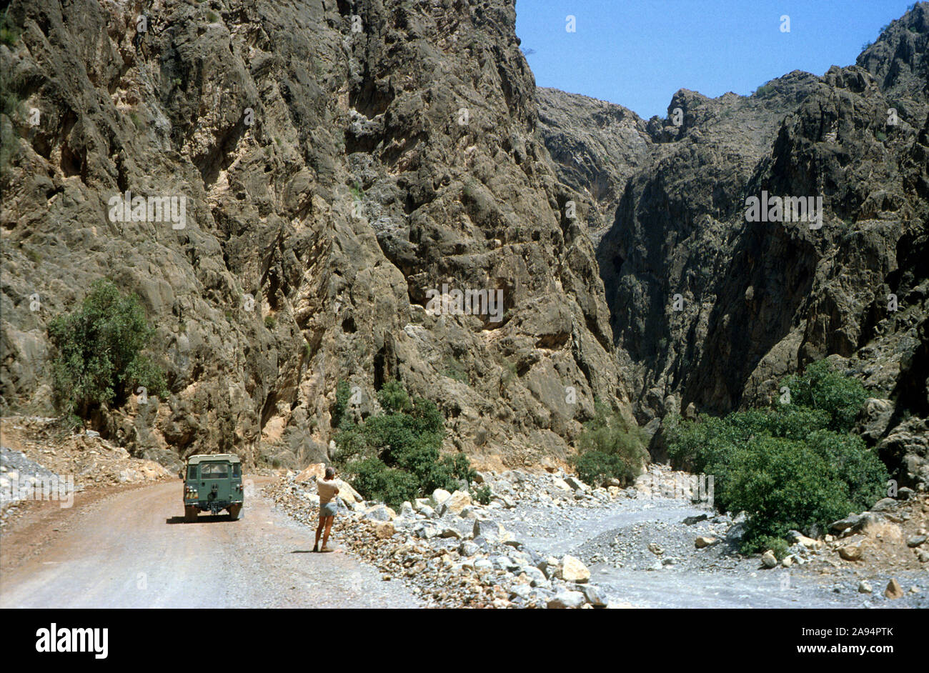 Following the Wadi Shamsi into the heart of the Musandam Peninsula, an