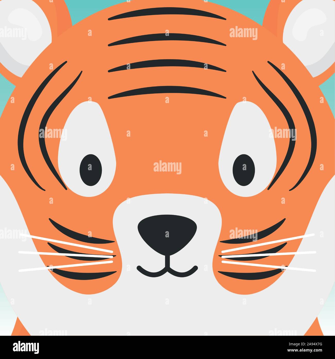cute tiger head cartoon animal vector illustration Stock Vector Image & Art  - Alamy