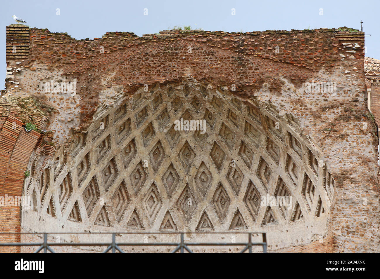 Roman street view of the apse of the ancient temple of Venus and Roma ...