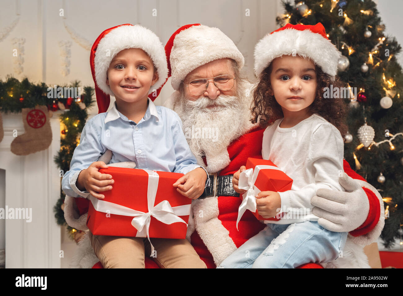 Santa claus with kids deals