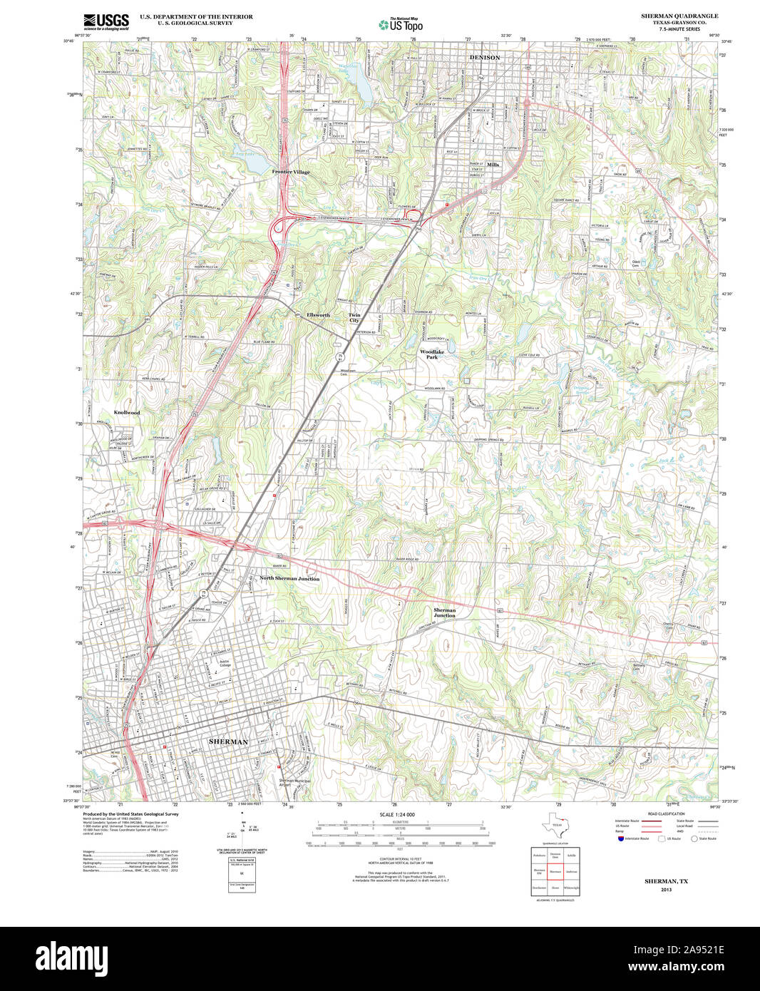 Map of sherman Cut Out Stock Images & Pictures Alamy