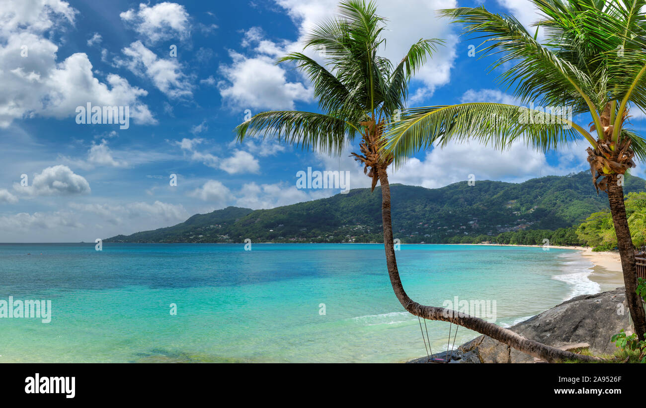 Paradise beach on tropical island Stock Photo