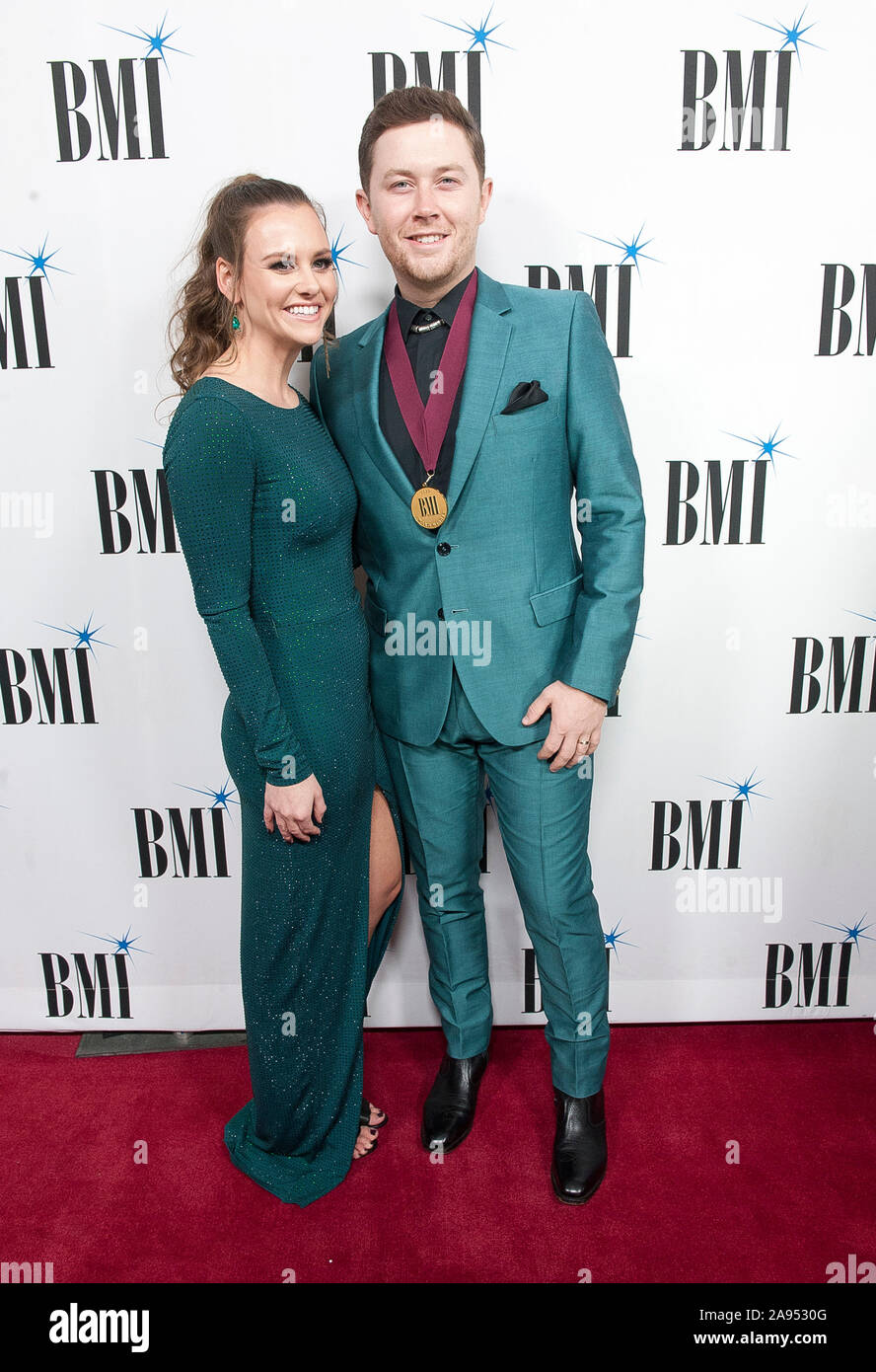 Nov. 12, 2019 - Nashville, Tennessee; USA - Musician SCOTTY MCCREERY  attends the 67th Annual BMI Country Awards at BMI Building located in Nashville.   Copyright 2019 Jason Moore. (Credit Image: © Jason Moore/ZUMA Wire) Stock Photo