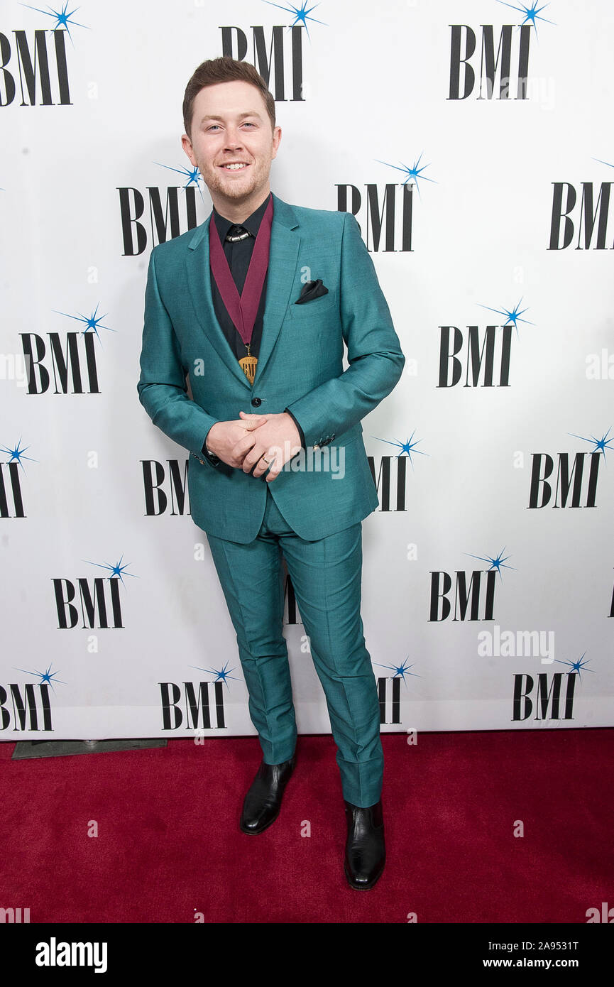 Nov. 12, 2019 - Nashville, Tennessee; USA - Musician SCOTTY MCCREERY  attends the 67th Annual BMI Country Awards at BMI Building located in Nashville.   Copyright 2019 Jason Moore. (Credit Image: © Jason Moore/ZUMA Wire) Stock Photo