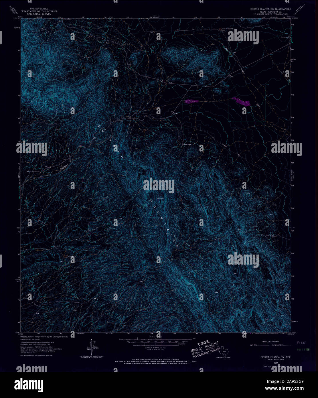 Map of sierra blanca hires stock photography and images Alamy