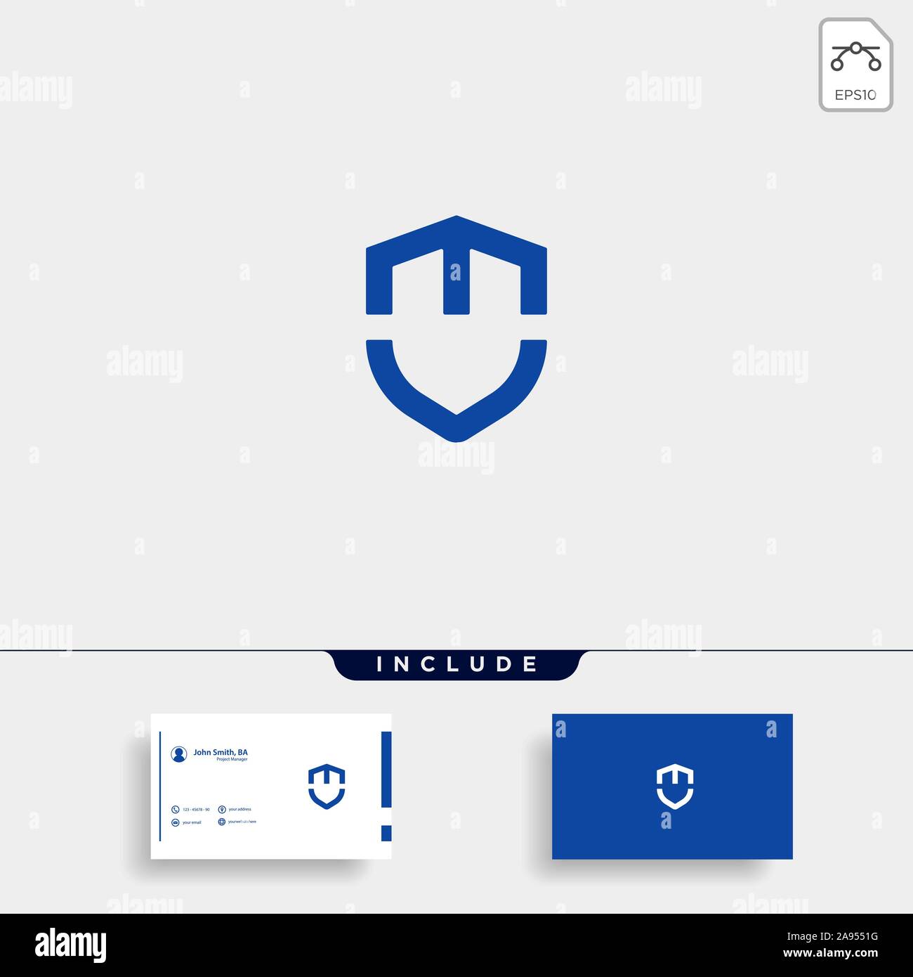 Initial MV M V Shield Logo Template Vector Design Stock Vector