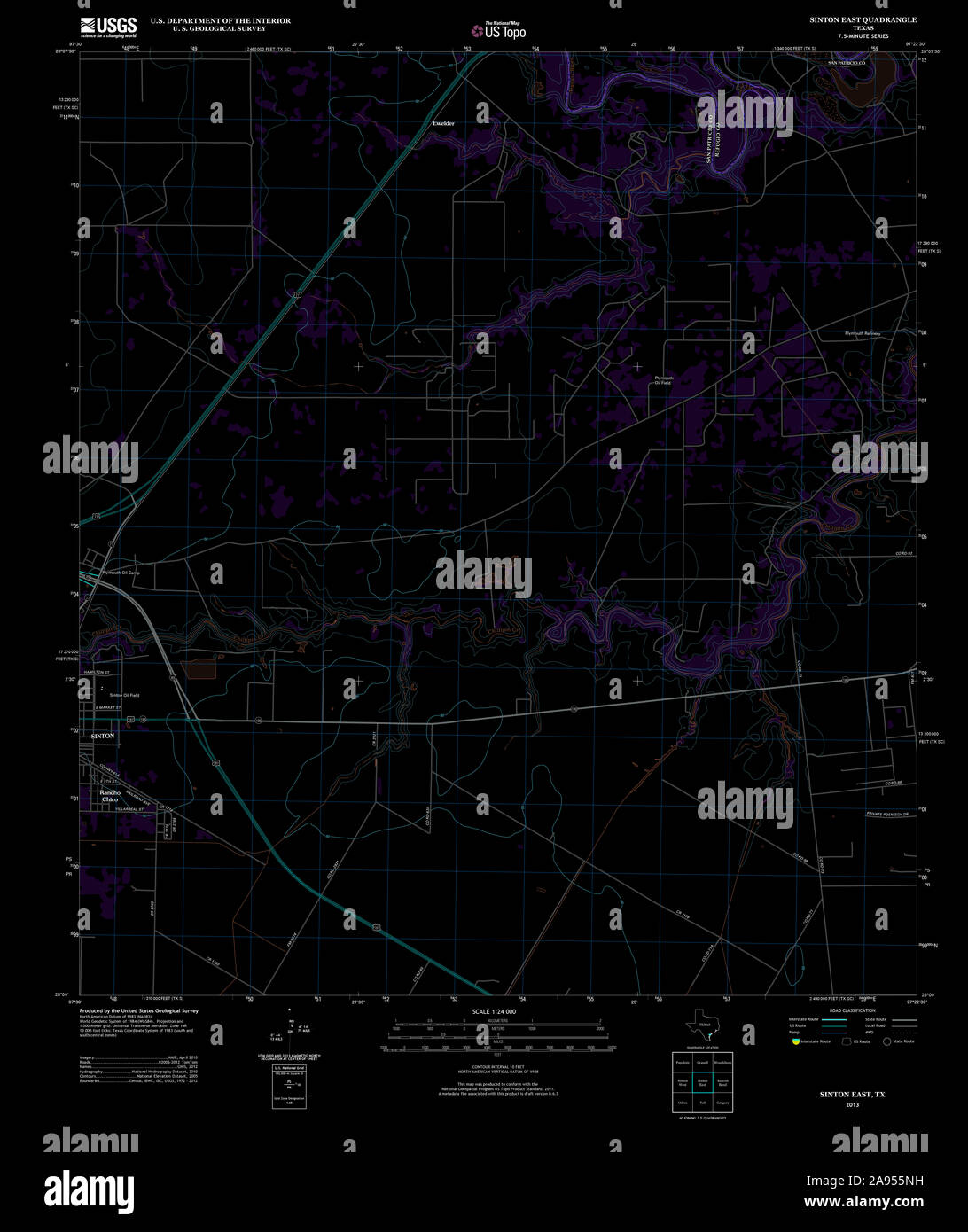 Map of sinton texas hires stock photography and images Alamy
